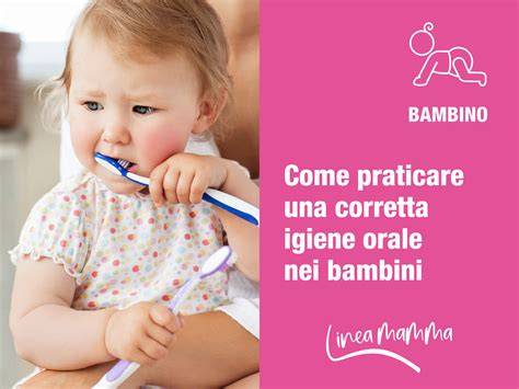 schema delle fasi igiene dentale nei bambini