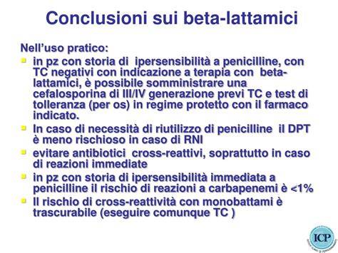 ipersensibilità penicilline beta-lattamici