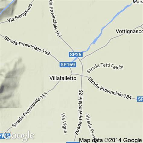 mappa della zona di Villafalletto e dintorni