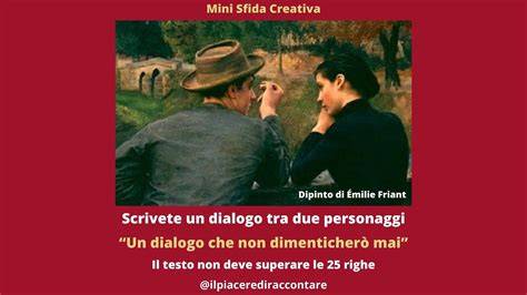 scena di dialogo vivace tra personaggi