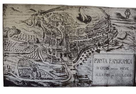 layout urbano e viste storiche di Città della Pieve